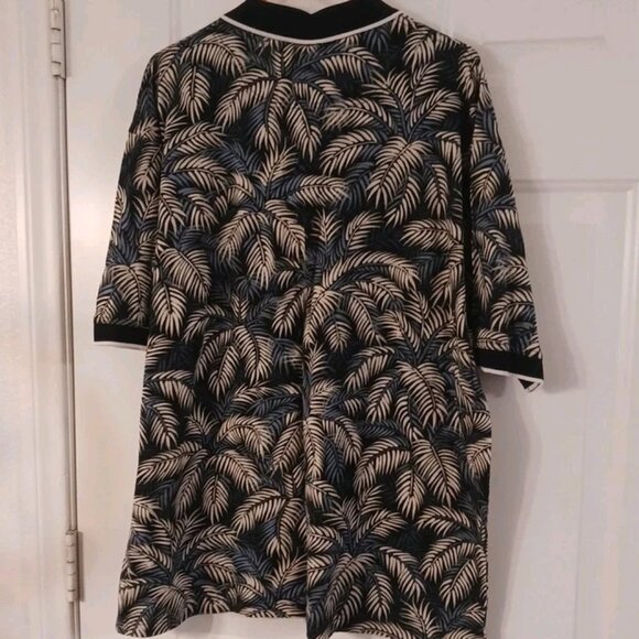 HIBISCUS HAWAII Men's Size XL Polo Shirt Black Floral 100% Cotton. - Picture 5 of 5